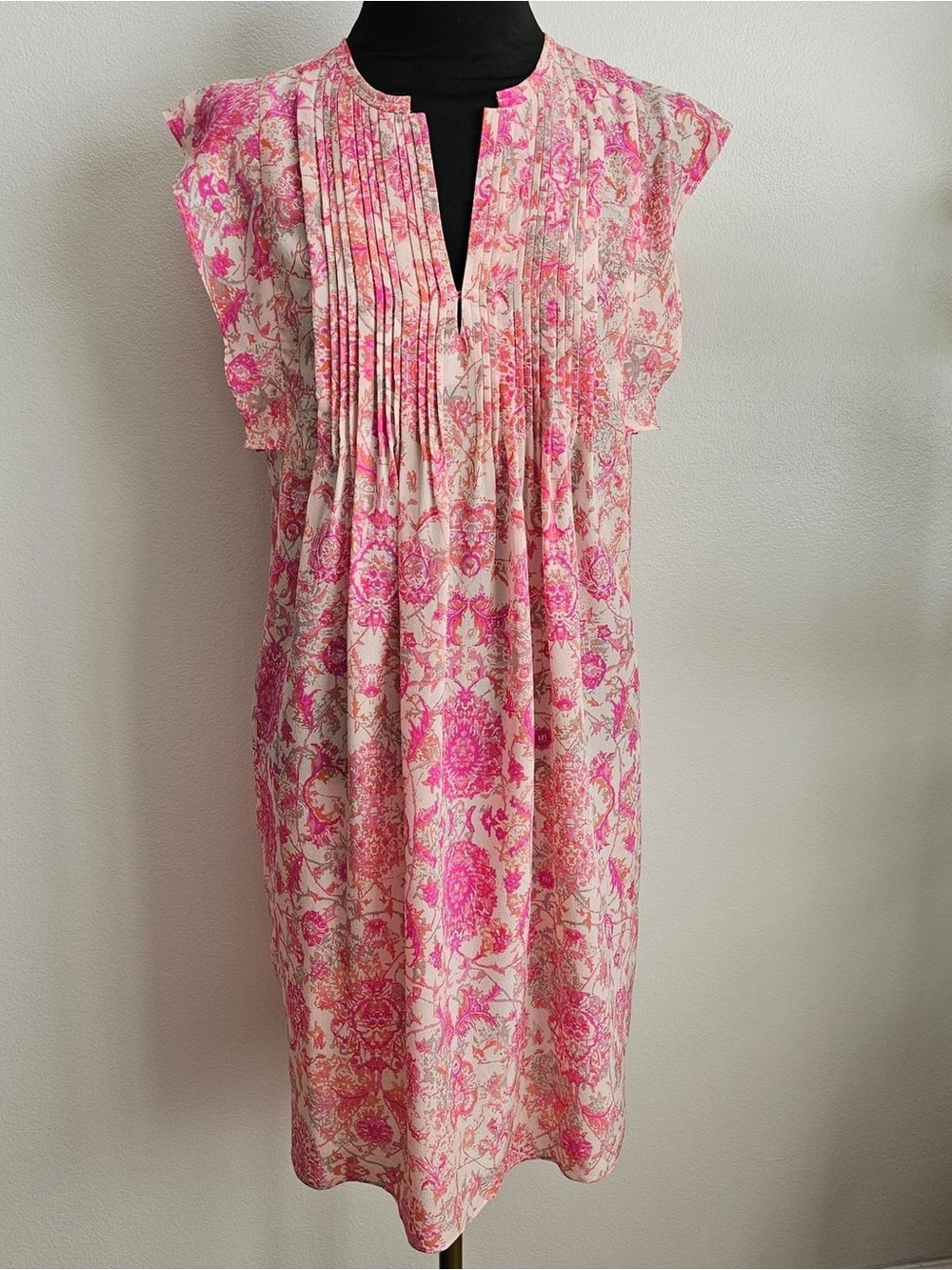 Rebecca Taylor 100% silk pin tucked shift tunic  dress NWOT SZ 6